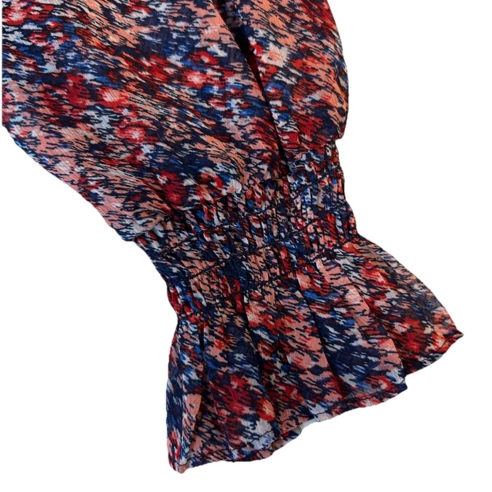 Banana Republic Factory Floral Long Sleeve Elastic Waist Dress Size M - Picture 7 of 9
